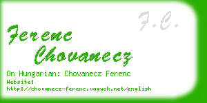 ferenc chovanecz business card